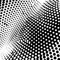 Wall Mural - Black wavy halftone on white background vector