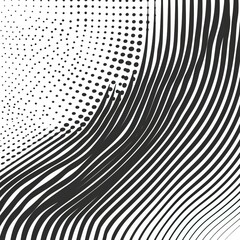 Wall Mural - Black wavy halftone on white background vector