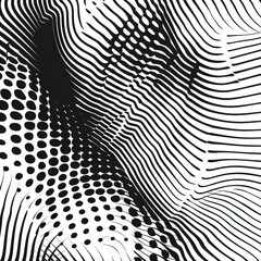 Wall Mural - Black wavy halftone on white background vector