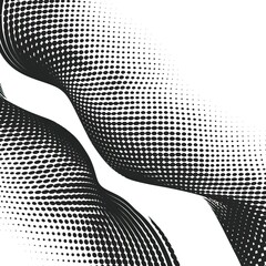 Wall Mural - Black wavy halftone on white background vector