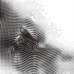 Wall Mural - Black wavy halftone on white background vector