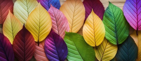 Poster - abstract autumn background with falling leaves creating an autumnal mood. ideal as a backdrop for de