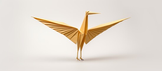 Wall Mural - top view of variously colored paper birds in an origami theme, with a blank area for text or other i