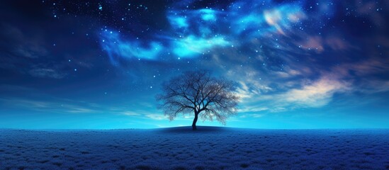 Wall Mural - astro photography of the milky way galaxy in a desert nightscape with a backdrop of celestial bodies