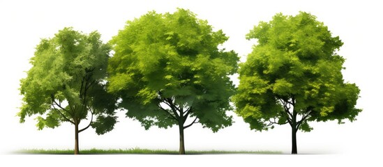 Poster - Forest scenery with lush green trees against a transparent background suitable for print and web with copy space image.