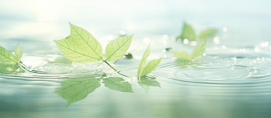 Wall Mural - Abstract artistic image of a ship in a lake with a natural, dreamy border, creating a tranquil scene with copy space image potential.