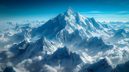 Wall Mural - Snow-capped mountain peaks