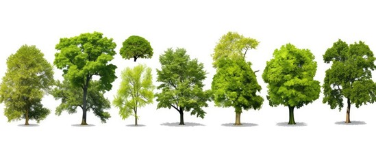 Sticker - Collection of individual trees on white backdrop with copy space image.