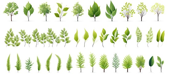Sticker - exotic tropical trees isolated on a white background, perfect for design with copy space image.