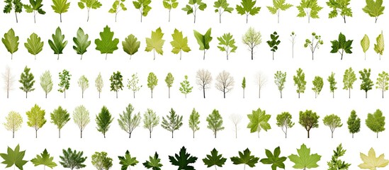 Sticker - collection of an isolated tree set on a white background perfect for copy space images.