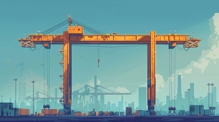 Industrial Background with Bridge Crane 