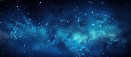 Wall Mural - starry sky in outer space with a black universe as a shiny starfield background for a copy space ima