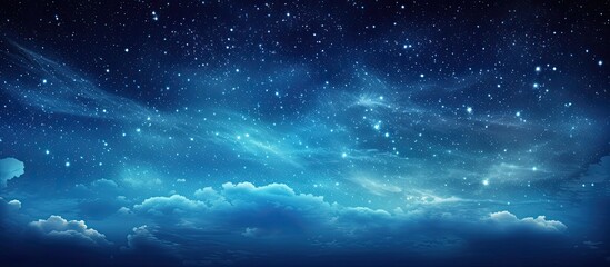 Wall Mural - night sky panorama with the milky way and stars against a dark background showing noise and grain. c