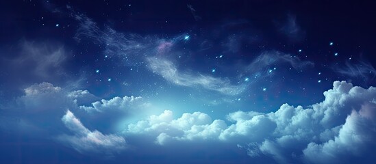 Wall Mural - starry sky in outer space with a black universe as a shiny starfield background for a copy space ima