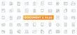 © RI Rafiq - File and document thin line icon set. Different documents settings, File management and Organization outline icon set. Simple line art style icons pack.