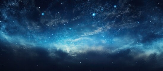 Wall Mural - a stunning comet with a long tail shines brightly in the celestial night sky, set against a captivat