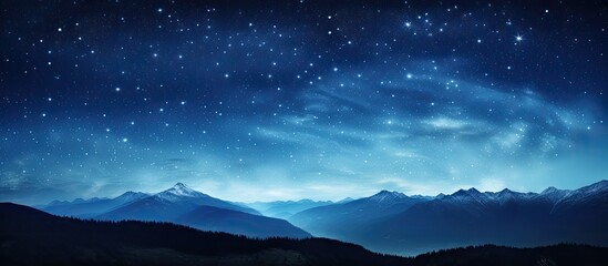 Wall Mural - a night photograph with a long exposure showing an old power line against a starry night sky with th