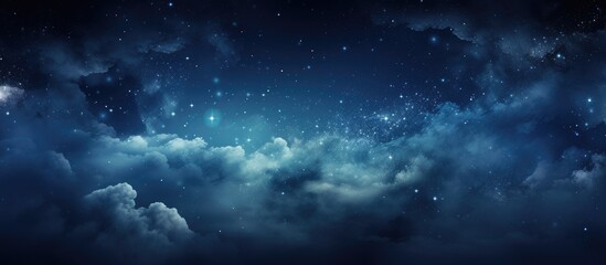 Wall Mural - long exposure photograph of the night sky with a prominent glare in the background, providing ample 