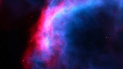 Cosmic background with a blue purple nebula and stars
