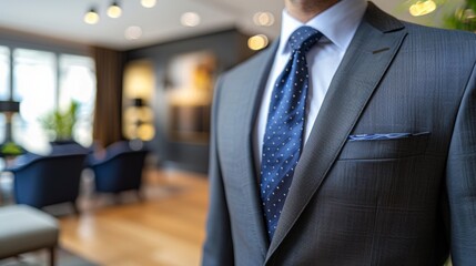 Men's Suit on Office Background