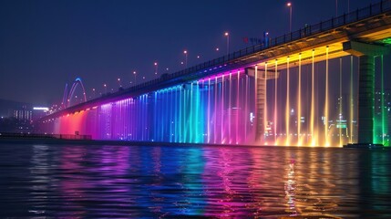 Rainbow fountain show