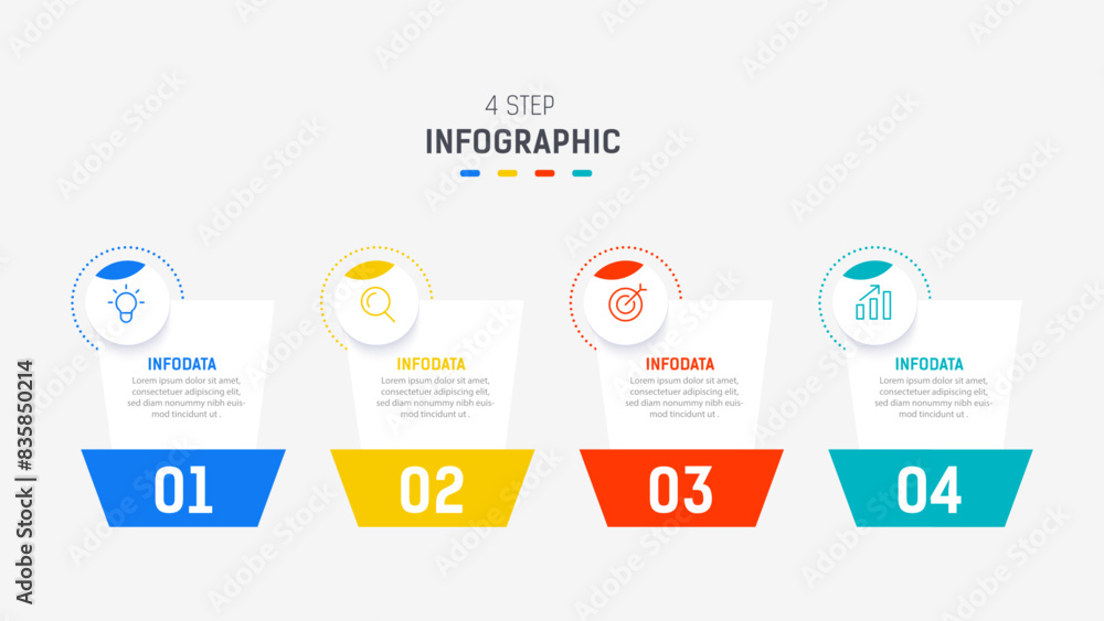 Four Step Infographic element design Vector template for presentation ...