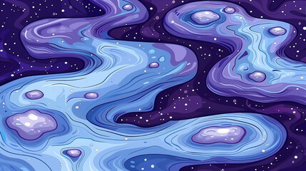 Wall Mural - A purple and blue wave with a purple background. The wave is very long and has a lot of detail