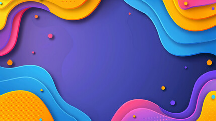 Wall Mural - A colorful, multi-colored wave pattern with a black background. The colors are bright and vibrant, creating a sense of energy and excitement. The wave pattern is dynamic and fluid