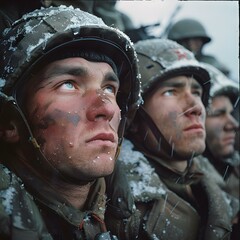 Poster - soviet soldiers in winter gear