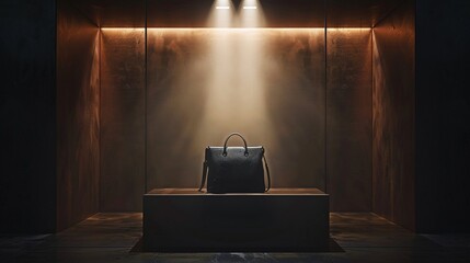 Wall Mural - black leather bag