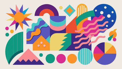 Set of cut out elements isolated. Cut out of colored paper for collages. Modern abstract elements for design.
