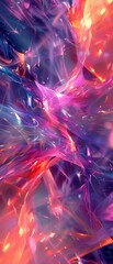 Wall Mural - a colorful, abstract painting with a purple and orange swirl