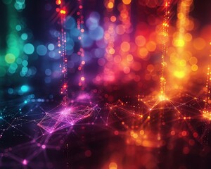Wall Mural - a colorful, abstract image with a lot of dots and lines