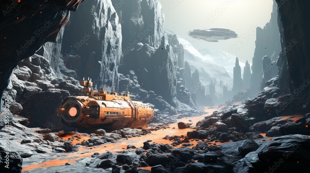 Aboard a starship hurtling through the void of space, crew members ...