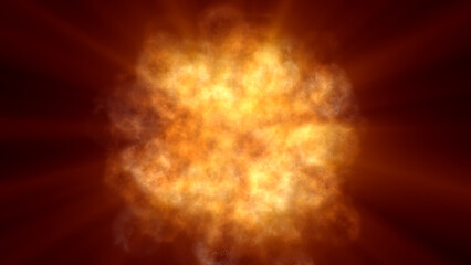 Wall Mural - fire flame ball explosion in space, illustration