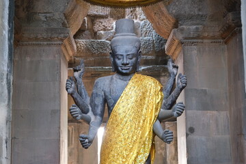 statue in the Angkor Wat temple complex, Cambodia