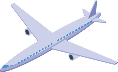 Wall Mural - Vector graphic of a purple and blue isometric airplane, suitable for various design projects