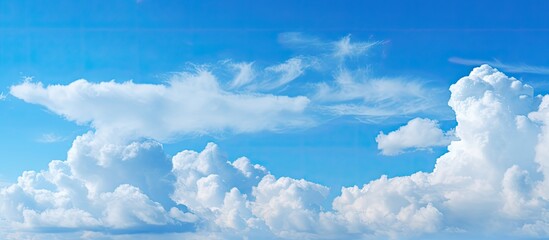 Beautiful blue sky with clouds background Sky clouds Sky with clouds weather nature cloud blue. Creative banner. Copyspace image