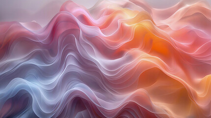 Wall Mural - An abstract digital artwork that emphasizes delicate beauty and dreamlike qualities, and fluid, natural shapes. This image was generated by AI