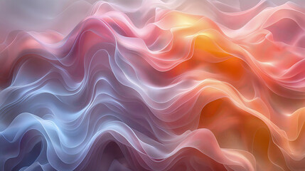 Wall Mural - An abstract digital artwork that emphasizes delicate beauty and dreamlike qualities, and fluid, natural shapes. This image was generated by AI