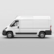© Susana - White Delivery Van, Side Profile, Perfect for Cargo Transport, Logistics, and Business Branding, Blank Background, Mockup