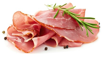Wall Mural - Salted ham on a white background