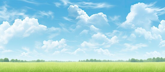 Blue sky and white cloud on summer Good weather day background with copy space