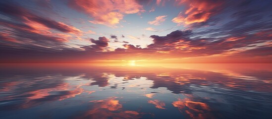 Poster - Image of sunset and cloudy sky and rough sea. Creative banner. Copyspace image
