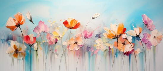 Poster - Abstract flowers. Creative banner. Copyspace image