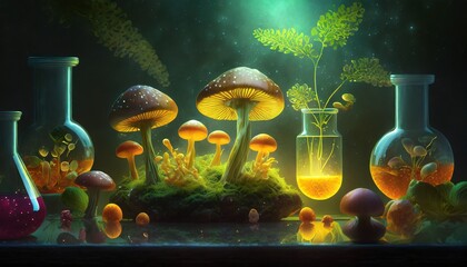 Poster - still life with mushrooms