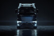 © JK_kyoto - Headon perspective of a truck with a dark backdrop, highlighting its grille and front details