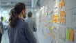 © indyntk - Detailed office environment featuring an organized Kanban wall, capturing productivity