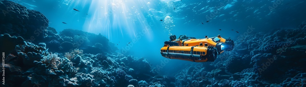 Remotely Operated Underwater Vehicle Exploring the Ocean Depths for ...