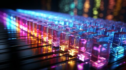Glowing lines of code cascading down a digital screen, illustrating the intricate workings of software development. Painting Illustration style, Minimal and Simple,